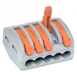 Клемма строительно-монтажная СМК 222-415 с рычагом 5 отверстий (блист.20шт) PROxima EKF plc-smk-415b-20