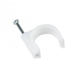 Скоба крепежная круглая с гвоздем d20мм пластик. (уп.50шт) EKF plcn-sr-20