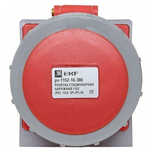 Розетка стационарная наружная 1152 3Р+РЕ+N 16А 380В IP67 PROxima EKF ps-1152-16-380