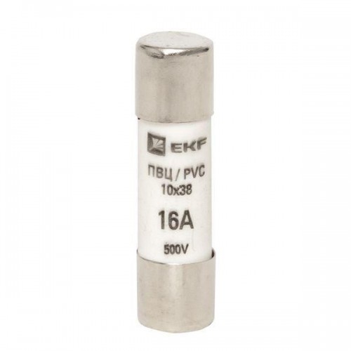 Вставка плавкая цилиндрическая ПВЦ 10х38 16А EKF pvc-10x38-16