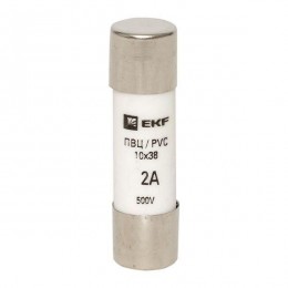 Вставка плавкая цилиндрическая ПВЦ 10х38 2А EKF pvc-10x38-2