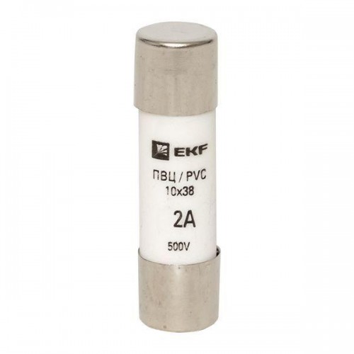 Вставка плавкая цилиндрическая ПВЦ 10х38 2А EKF pvc-10x38-2