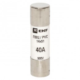 Вставка плавкая цилиндрическая ПВЦ 14х51 40А EKF pvc-14x51-40