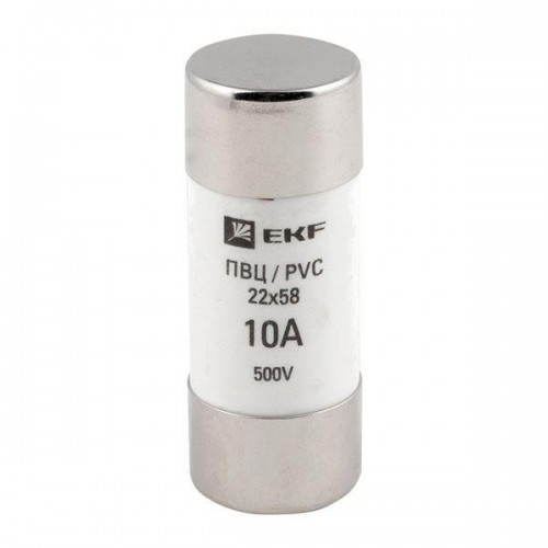 Вставка плавкая цилиндрическая ПВЦ 22х58 10А EKF pvc-22x58-10