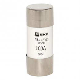 Вставка плавкая цилиндрическая ПВЦ 22х58 100А EKF pvc-22x58-100