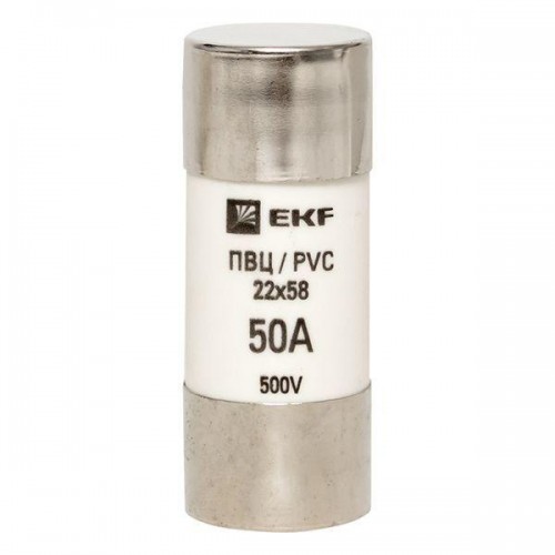 Вставка плавкая цилиндрическая ПВЦ 22х58 50А EKF pvc-22x58-50