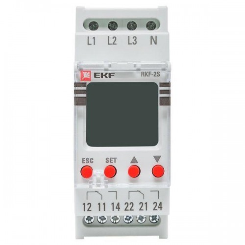 Реле контроля фаз с LCD дисплеем RKF-2S (с нейтралью) EKF rkf-2s