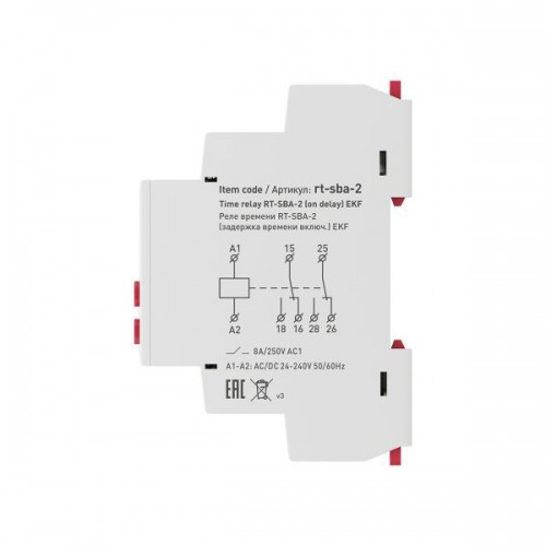 Реле времени RT-SBA-2 (задержка времени включ.) PROxima EKF rt-sba-2