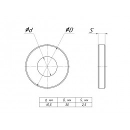 Шайба плоская усилен. M10 DIN 9021 (уп.50шт) EKF shplus10