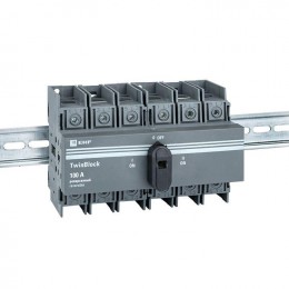 Рубильник 3п 100А реверсивный с рукояткой управления для прямой установки TwinBlock EKF tb-s-100-3p-rev