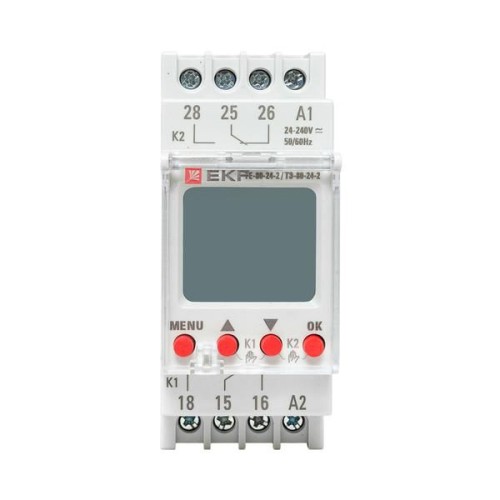 Таймер электронный двухканальный ТЭ-80 24-230В EKF te-80-24-2