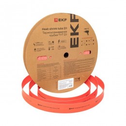 Трубка термоусадочная ТУТ нг 30/15 красн. (уп.50м) EKF tut-30-r