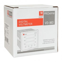 Вольтметр цифровой VD-963 на панель 96х96 трехфазный EKF vd-963