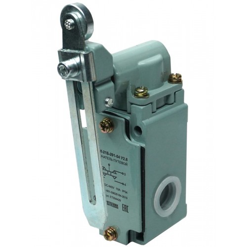 Выключатель путевой ВП15К-21Б-291-54 У2.8 IP54 рычаг с роликом регулир. по длине прямого действия Электротехник ET004429