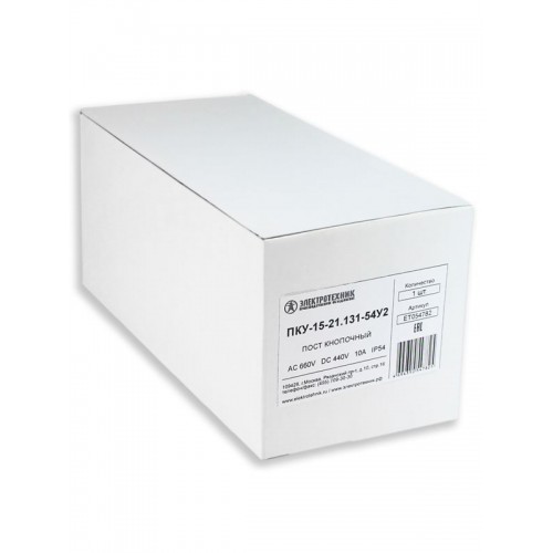 Пост кнопочный ПКУ-15-21.131-54У2 (1хСКЛ11 зел. 220В + 1хВК30-10-11110-54(1з+1р) черн. + 1хВК30-10-11110-54(1з+1р) красн. + PG-19) пост управления Электротехник ET054782