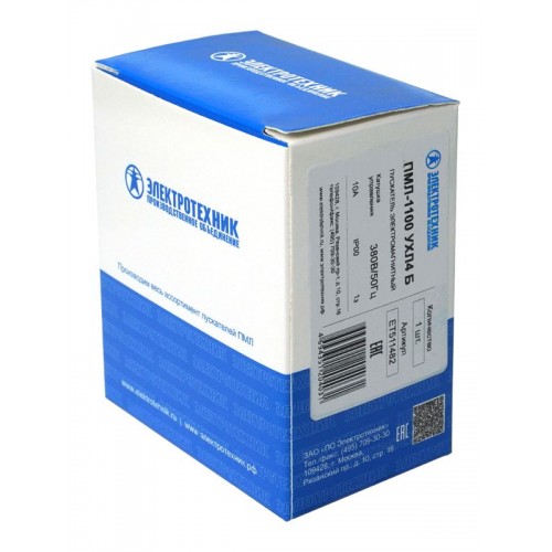 Пускатель ПМЛ-1100 УХЛ4 Б 10А кат. 380В AC 1НО IP20 без реле Электротехник ET511482