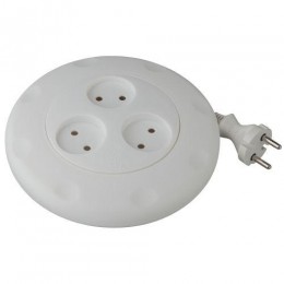 Удлинитель-рулетка 3х3м без заземл. 10А IP20 UR-3-3m-W ПВС 2х0.75 бел. Эра Б0019038