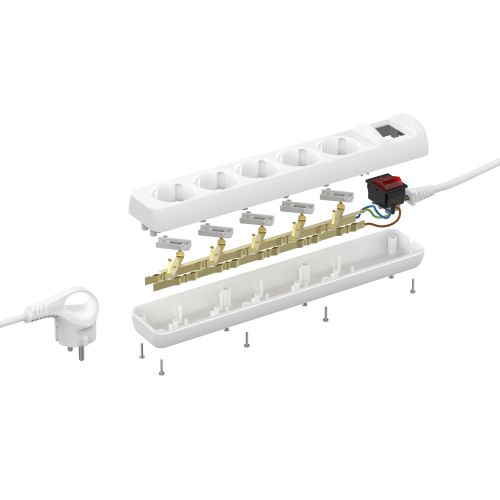 Удлинитель 5х5м с заземл. 16А IP20 U-5es-5m-3х1 ПВС 3х1 с выкл. Эра Б0028383