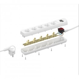 Удлинитель 5х5м с заземл. 16А IP20 U-5es-5m-3х1 ПВС 3х1 с выкл. Эра Б0028383