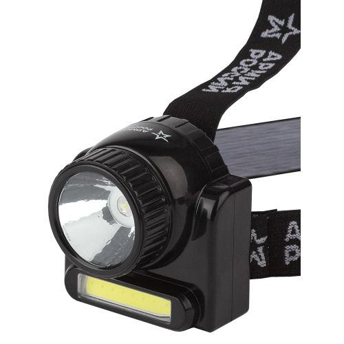 Фонарь аккумуляторный налобный Армия России Гранит GA-501 COB 3Вт + LED 3Вт ближний и дальний свет (картон. упак.) Эра Б0030185