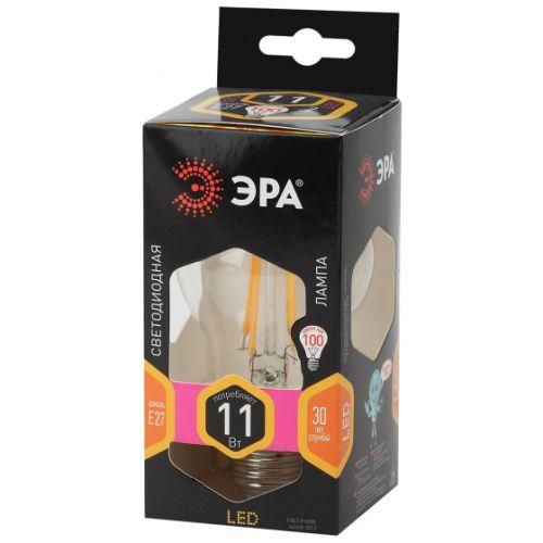 Лампа светодиодная филаментная F-LED A60-11W-827-E27 11Вт A60 грушевидная 2700К тепл. бел. E27 Эра Б0035025