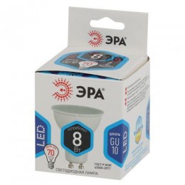 Лампа светодиодная LED MR16-8W-840-GU10 8Вт MR16 софит 4000К нейтр. бел. GU10 Эра Б0036729