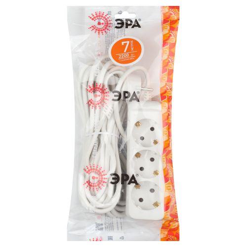 Удлинитель 3х7м с заземл. 10А IP20 UX-3e-7m ПВС 3х0.75 Эра Б0038577