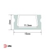Комплект с накладным анодир. профилем CAB262 16х6мм 2м 1506 Эра Б0039463