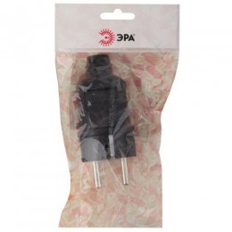 Вилка с заземл. прямая 16А черн. Vx2-B ЭРА Б0039674