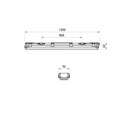 Светильник SPP-101-0-002-120 IP65 под 2 светодиод. лампы T8 G13 LED 2x1200мм Эра Б0043658