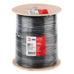 Кабель витая пара F/UTP кат.5E 4х2х24AWG solid CU PE Outdoor черн. (м) Эра Б0044689