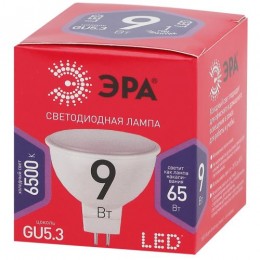Лампа светодиодная RED LINE LED MR16-9W-865-GU5.3 R 9Вт MR16 софит 6500К холод. бел. GU5.3 Эра Б0045353