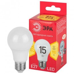 Лампа светодиодная RED LINE LED A60-15W-827-E27 R 15вт A60 груша 2700К тепл. бел. E27 Эра Б0046355