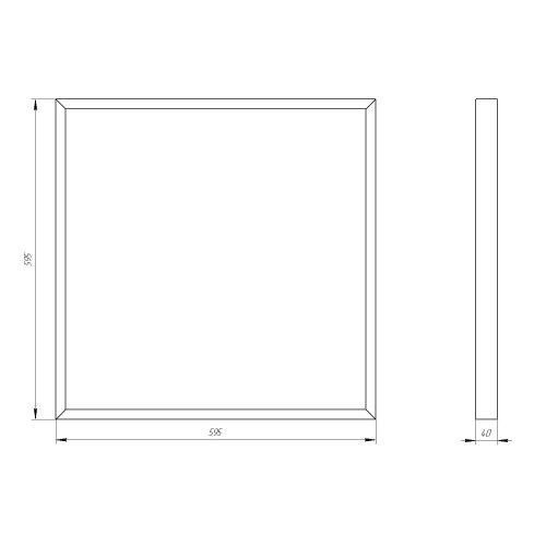 Светильник светодиодный SPO-910-3-65K-045 45Вт 6500К IP40/IP20 4725лм 595х595х40 ДВО матов. рассеив. с проводом панель Эра Б0046478