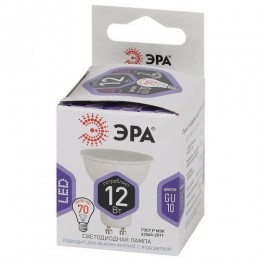 Лампа светодиодная LED MR16-12W-860-GU10 MR16 12Вт софит GU10 холод. бел. ЭРА Б0049076