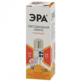 Лампа светодиодная LED-JC-2.5W-12V-SLC-827-G4 JC 2.5Вт капсула G4 тепл. бел. 12В ЭРА Б0049089