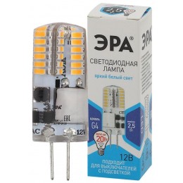 Лампа светодиодная LED-JC-2.5W-12V-SLC-840-G4 JC 2.5Вт капсульная 4000К нейтр. бел. G4 12В Эра Б0049090