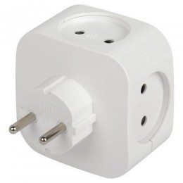 Разветвитель электрический SP-4-USB-W на 4 розетки 220В+ 2xUSB 2400мА без заземл 10А бел. Эра Б0049532