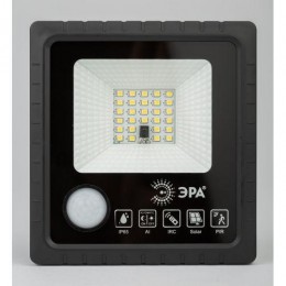 Прожектор светодиодный 20Вт 5000К 350лм IP65 уличный с датчиком движения солнечная батарея ПДУ Эра Б0049545