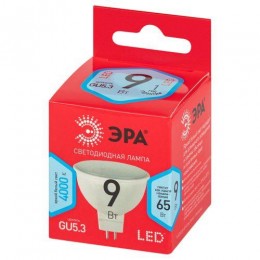 Лампа светодиодная RED LINE LED MR16-9W-840-GU5.3 R 9Вт MR16 софит 4000К нейтр. бел. GU5.3 (уп.10шт) Эра Б0050199