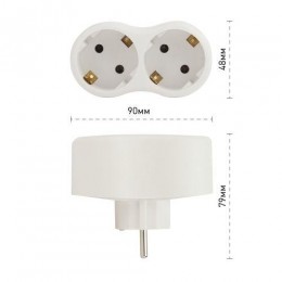 Разветвитель 2-м с заземл. 16А IP20 SPx-2e-W бел. Эра Б0053478