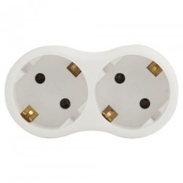 Разветвитель 2-м с заземл. 16А IP20 SPx-2e-W бел. Эра Б0053478