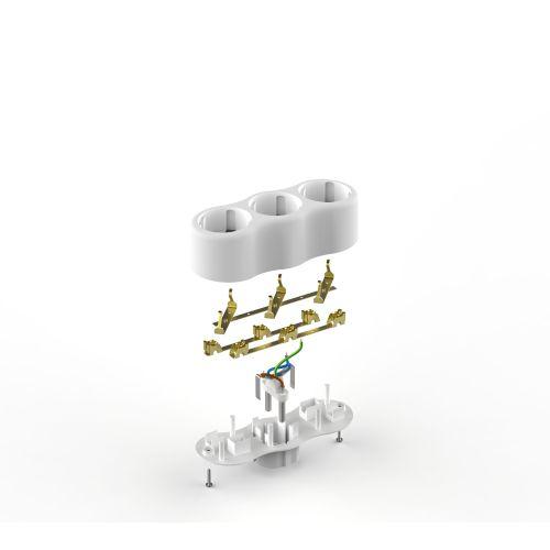 Разветвитель 3-м с заземл. 16А IP20 SPx-3e-W бел. Эра Б0053479