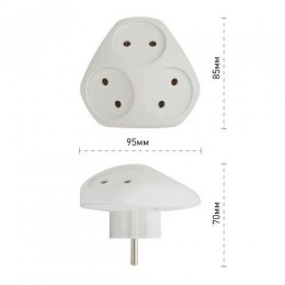 Разветвитель 3-м без заземл. 10А IP20 SPx-3-W бел. Эра Б0053481