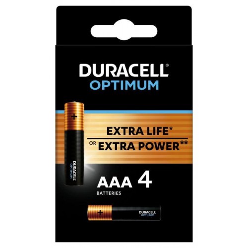 Элемент питания алкалиновый ААА 1.5В LR03-4BL Optimum 5014062 (блист.4шт) Duracell Б0056021