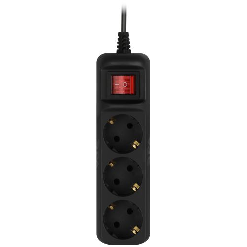 Удлинитель 3х5м с заземл. 10А с выкл. ПВС 3х0.75 черн. UX-3es-5m-B Эра Б0057729