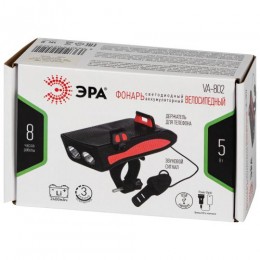 Фонарь светодиодный аккумуляторный VA-802 5Вт велосипедный powerbank сигнал держатель для телефона 3 режима Li 2400мАч IP20 Эра Б0058230