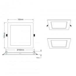 Светильник светодиодный LED 2-16-6K 16Вт 6500К встраив. квадратный ЭРА Б0058405