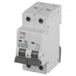 Выключатель автоматический 2п C 20А 4.5кА ВА47-63 PRO ЭРА Б0059423