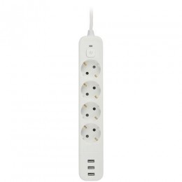 Удлинитель с сетевым фильтром 4х1.5м с заземл. 10А USF-4es-1.5m-3xUSBA-W +3xUSBA 3.1A с выкл. с базов. защитой Эра Б0059567